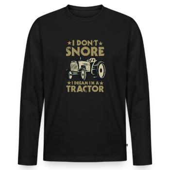 Je ne ronfle pas, je rêve que je - T-shirt manches longues Premium bio Homme - noir - Devant - Nico (187cm)