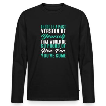 Anxiety Depression Mental Health - Men's Premium Organic Long Sleeve Shirt - black - Front - Nico (187cm)