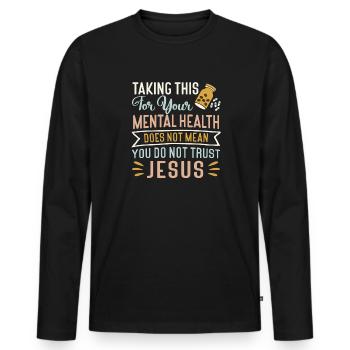 Anxiety Depression Mental Health - Men's Premium Organic Long Sleeve Shirt - black - Front - Nico (187cm)