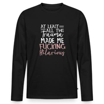 Anxiety Depression Mental Health - Men's Premium Organic Long Sleeve Shirt - black - Front - Nico (187cm)