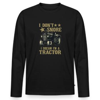 Je ne ronfle pas, je rêve que je - T-shirt manches longues Premium bio Homme - noir - Devant - Nico (187cm)