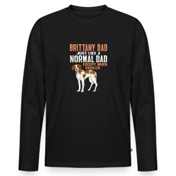 French Brittany Spaniel Epagneul Breton Gift - Men's Premium Organic Long Sleeve Shirt - black - Front - Nico (187cm)