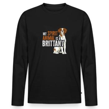 French Brittany Spaniel Epagneul Breton Geschenk - Männer Premium Bio Langarmshirt - Schwarz - Vorne - Nico (187cm)