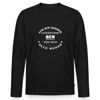 Legendärer Ben lustiger vorname Name - Männer Premium Bio Langarmshirt - Schwarz - Vorne - Nico (187cm)