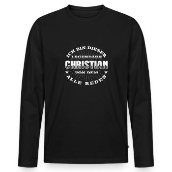 Legendärer Christian lustiger vorname Name - Männer Premium Bio Langarmshirt - Schwarz - Vorne - Nico (187cm)