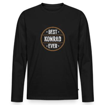 Meilleur cadeau Konrad Ever First Name Name - T-shirt manches longues Premium bio Homme - noir - Devant - Nico (187cm)