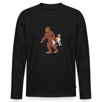 French Brittany Spaniel Epagneul Breton Bigfoot - Men's Premium Organic Long Sleeve Shirt - black - Front - Nico (187cm)