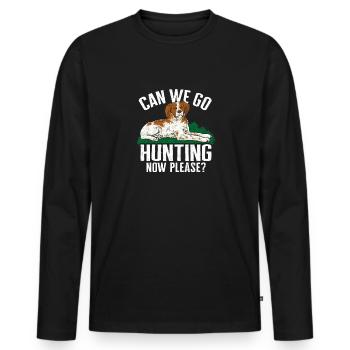 French Brittany Spaniel Epagneul Breton Gift - Men's Premium Organic Long Sleeve Shirt - black - Front - Nico (187cm)