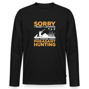 Pheasant hunting Pheasant Bird hunting Bird hunters - Men's Premium Organic Long Sleeve Shirt - black - Front - Nico (187cm)