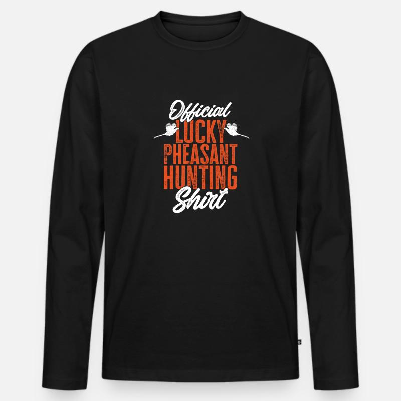 Fasanenjagd Fasan Vogeljagd Vogeljäger - Männer Premium Bio Langarmshirt - Schwarz