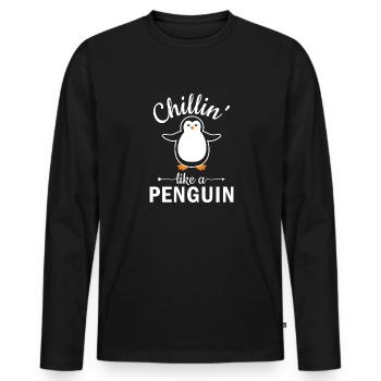 King Penguin Emperor Penguin Penguin Gift - Men's Premium Organic Long Sleeve Shirt - black - Front - Nico (187cm)
