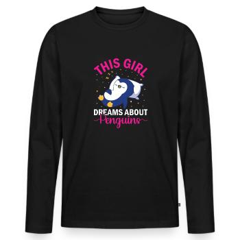 King Penguin Emperor Penguin Penguin Gift - Men's Premium Organic Long Sleeve Shirt - black - Front - Nico (187cm)