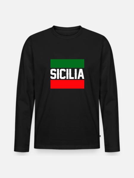 Sicily flag Sicily Palermo Italy - Men's Premium Organic Long Sleeve Shirt - black