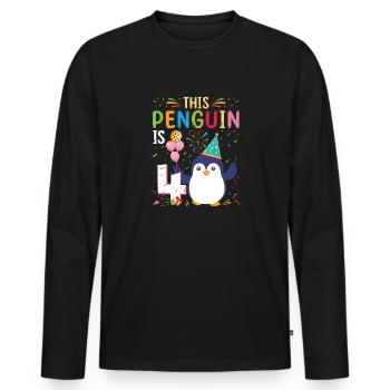King Penguin Emperor Penguin Penguin Gift - Men's Premium Organic Long Sleeve Shirt - black - Front - Nico (187cm)