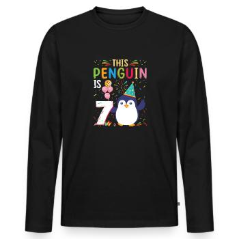 King Penguin Emperor Penguin Penguin Gift - Men's Premium Organic Long Sleeve Shirt - black - Front - Nico (187cm)