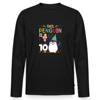 King Penguin Emperor Penguin Penguin Gift - Men's Premium Organic Long Sleeve Shirt - black - Front - Nico (187cm)