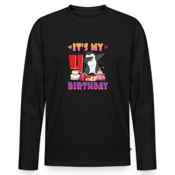 King Penguin Emperor Penguin Penguin Gift - Men's Premium Organic Long Sleeve Shirt - black - Front - Nico (187cm)