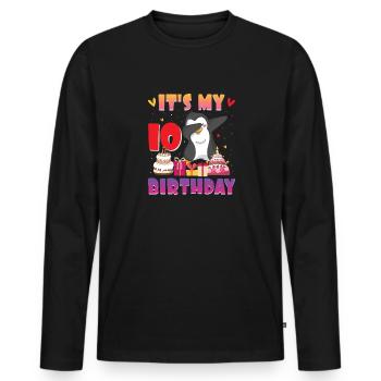 King Penguin Emperor Penguin Penguin Gift - Men's Premium Organic Long Sleeve Shirt - black - Front - Nico (187cm)
