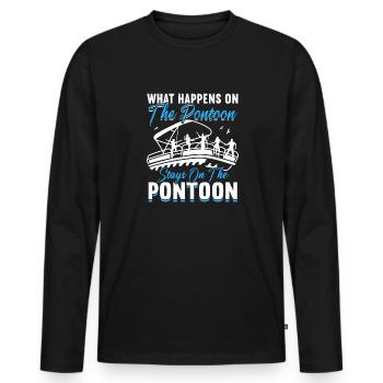 Pontoon Boat Captain Boating Lake Pontoon - Men's Premium Organic Long Sleeve Shirt - black - Front - Nico (187cm)