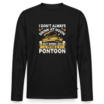 Pontonboot Kapitän Bootfahren See Pontoon - Männer Premium Bio Langarmshirt - Schwarz - Vorne - Nico (187cm)
