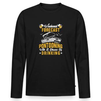 Pontonboot Kapitän Bootfahren See Pontoon - Männer Premium Bio Langarmshirt - Schwarz - Vorne - Nico (187cm)