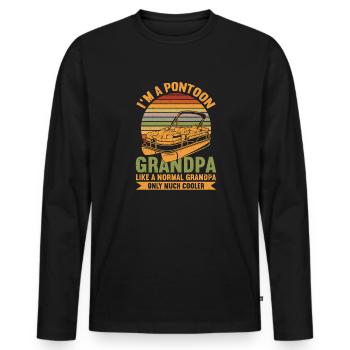 Pontonboot Kapitän Bootfahren See Pontoon - Männer Premium Bio Langarmshirt - Schwarz - Vorne - Nico (187cm)