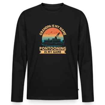 Pontonboot Kapitän Bootfahren See Pontoon - Männer Premium Bio Langarmshirt - Schwarz - Vorne - Nico (187cm)