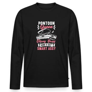 Pontonboot Kapitän Bootfahren See Pontoon - Männer Premium Bio Langarmshirt - Schwarz - Vorne - Nico (187cm)