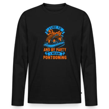 Pontonboot Kapitän Bootfahren See Pontoon - Männer Premium Bio Langarmshirt - Schwarz - Vorne - Nico (187cm)
