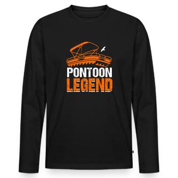 Pontoon Boat Captain Boating Lake Pontoon - Men's Premium Organic Long Sleeve Shirt - black - Front - Nico (187cm)