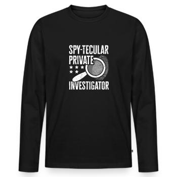 Espion détective privé enquêteur Détective Cadeau - T-shirt manches longues Premium bio Homme - noir - Devant - Nico (187cm)