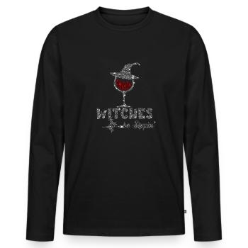Witches Be Sippin Witch Squad Wine Glass Halloween - Männer Premium Bio Langarmshirt - Schwarz - Vorne - Nico (187cm)