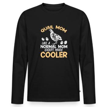 Cadeau d’amoureux des oiseaux de caille - T-shirt manches longues Premium bio Homme - noir - Devant - Nico (187cm)