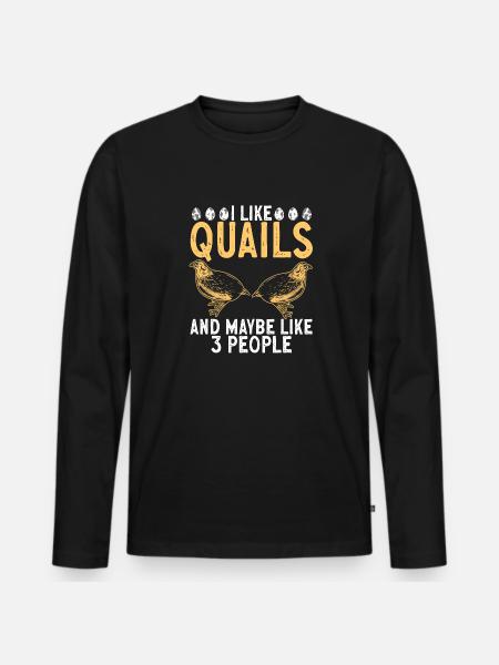 Quail bird lover gift - Men's Premium Organic Long Sleeve Shirt - black