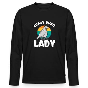 Cadeau d’amoureux des oiseaux de caille - T-shirt manches longues Premium bio Homme - noir - Devant - Nico (187cm)