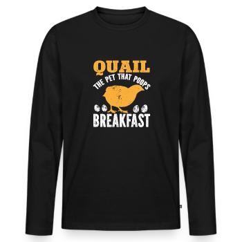 Cadeau d’amoureux des oiseaux de caille - T-shirt manches longues Premium bio Homme - noir - Devant - Nico (187cm)