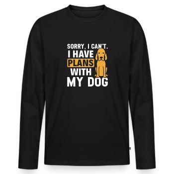 Redbone Coonhound Dog Gift - Men's Premium Organic Long Sleeve Shirt - black - Front - Nico (187cm)