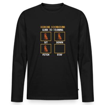 Redbone Coonhound Dog Gift - Men's Premium Organic Long Sleeve Shirt - black - Front - Nico (187cm)