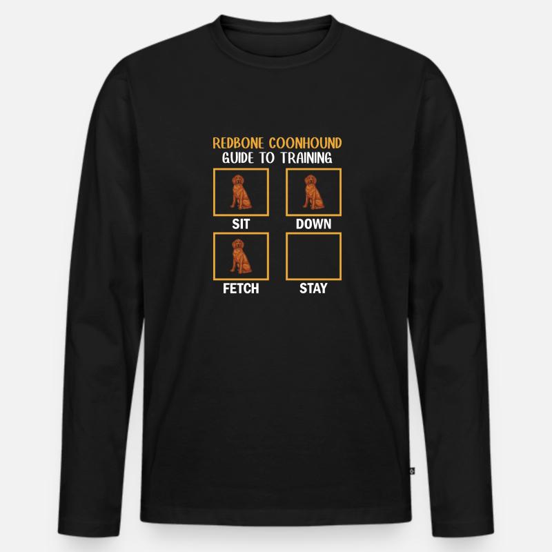 Redbone Coonhound Hund Geschenk - Männer Premium Bio Langarmshirt - Schwarz