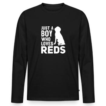 Redbone Coonhound Dog Gift - Men's Premium Organic Long Sleeve Shirt - black - Front - Nico (187cm)
