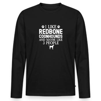 Redbone Coonhound Hund Geschenk - Männer Premium Bio Langarmshirt - Schwarz - Vorne - Nico (187cm)