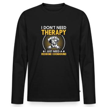 Redbone Coonhound Dog Gift - Men's Premium Organic Long Sleeve Shirt - black - Front - Nico (187cm)