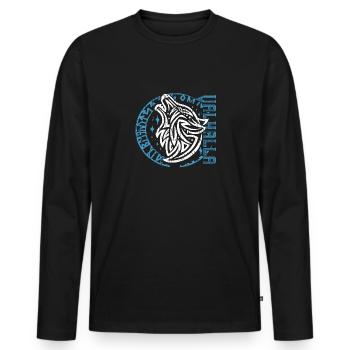 Valhalla Wolf Odin Runes Boussole nordique - T-shirt manches longues Premium bio Homme - noir - Devant - Nico (187cm)