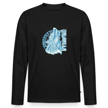 Valhalla Wolf Odin Runes Boussole nordique - T-shirt manches longues Premium bio Homme - noir - Devant - Nico (187cm)