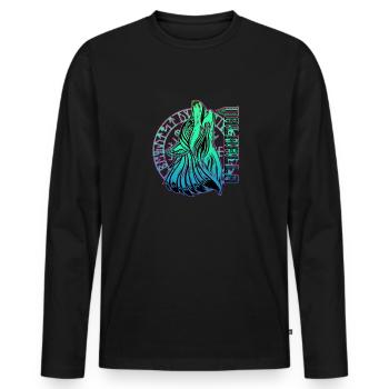 Valhalla Wolf Odin Runes Boussole nordique - T-shirt manches longues Premium bio Homme - noir - Devant - Nico (187cm)