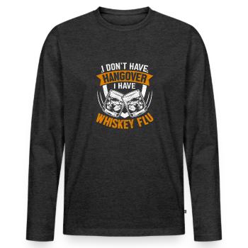 Vintage-Getränke Glas Whiskey trinkend Liebhaber - Männer Premium Bio Langarmshirt - Anthrazit meliert - Vorne - Nico (187cm)