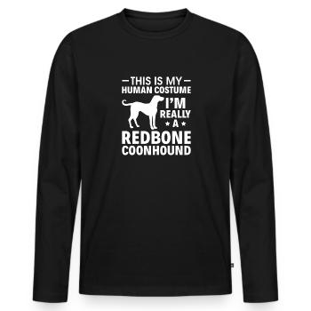 Redbone Coonhound Hund Geschenk - Männer Premium Bio Langarmshirt - Schwarz - Vorne - Nico (187cm)