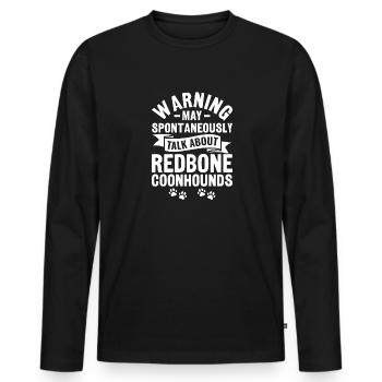 Redbone Coonhound Dog Gift - Men's Premium Organic Long Sleeve Shirt - black - Front - Nico (187cm)