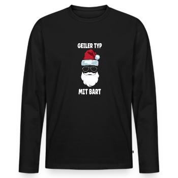 Geilertypmitbart Weihnachten Bartträger Bart - Männer Premium Bio Langarmshirt - Schwarz - Vorne - Nico (187cm)