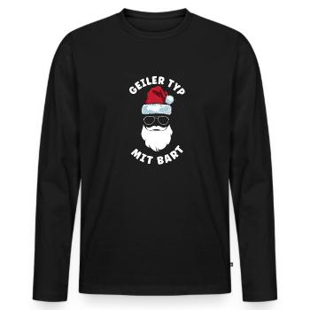 Geilertypmitbart Weihnachten Bartträger Bart - Männer Premium Bio Langarmshirt - Schwarz - Vorne - Nico (187cm)